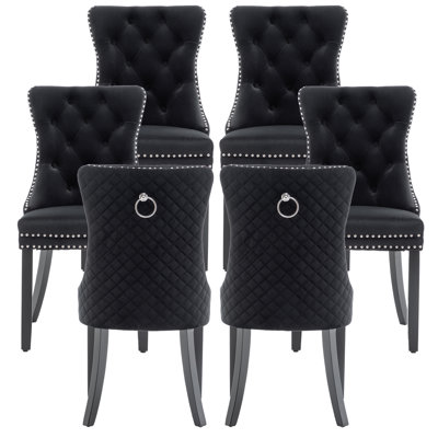 Ensemble de 6 chaises de salle à manger en velours, rembourrées avec garniture cloutée, Sillas de Comedor Modernas 2, chaises de cuisine en bois pour la salle à manger, la cuisine, la chambre à coucher