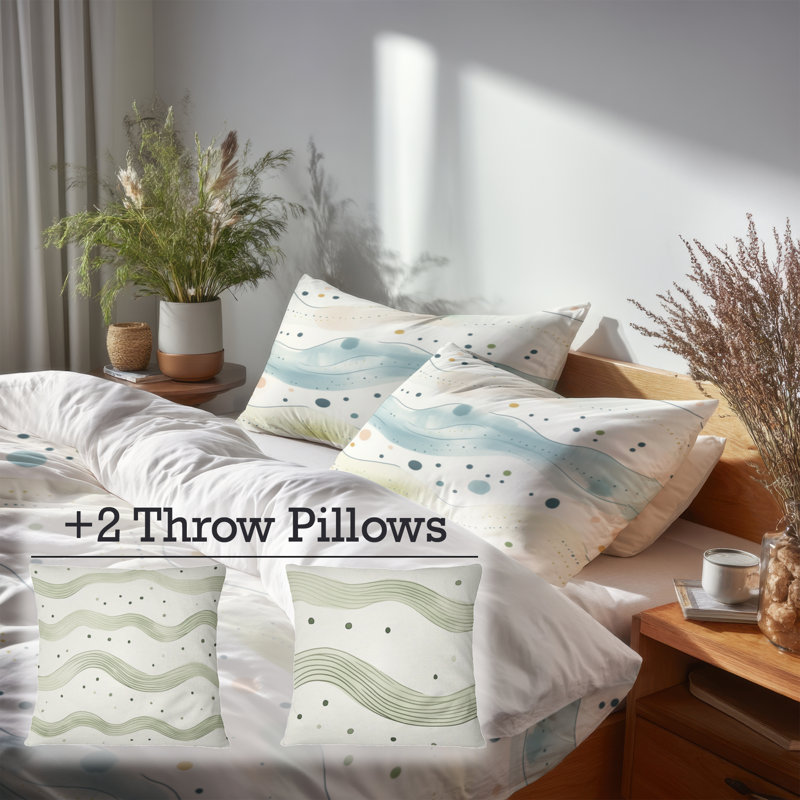 Ensemble d'édredon 6 pièces Modern, Queen Comforter + 5 Additional Pieces