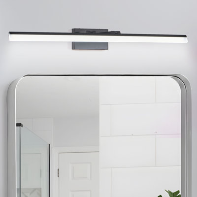 Luminaire de salle de bain moderne 39 po à DEL - Élégante applique murale en métal noir pour miroir, vestiaire ou lavabo