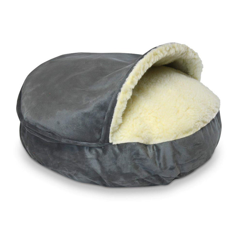 Lit à capuche Snoozer Cozy Cave Luxury, Grand (l 35 po x P 35 po x H 8 po), Anthracite