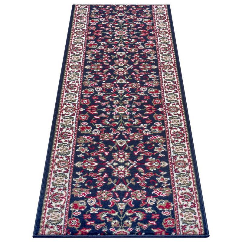 Flatweave Navy Rug, Runner 80 x 450cm