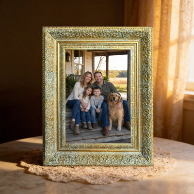 5" x 7" Antique Gold 1PC Cozy Picture Frame for Mantel Decor