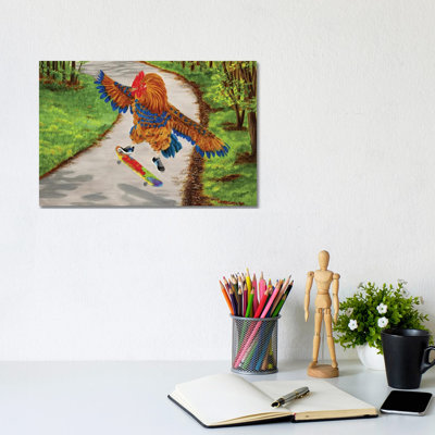 Chick Flip 1 Piece Wrapped Canvas Painting