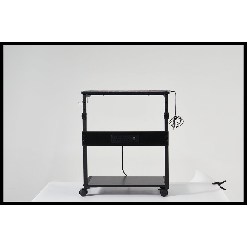 Tour d'ordinateur Mizraim à hauteur ajustable, support pour unité centrale de traitement à 2 niveaux avec support pour ordinateur portable et accessoires 