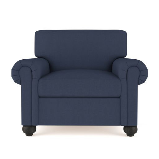 Leroy Armchair, 36" H x 41" W x 43" D, Crushed Velvet Alabaster, Weathered