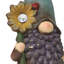Statue de gnome solaire 18 "avec fleur turquoise et chapeau turquoise pour jardin, patio et pelouse
