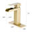 Waterfall Single Handle Bathroom Faucet In Brushed Gold. Deck-Mounted For Sinks. Stainless Steel. Pop Up Drain & Overflow. Accurate Water Flow Control. 1.2 Gpm. 9/16 In. Connection Size. 5.9 Spout-128724077