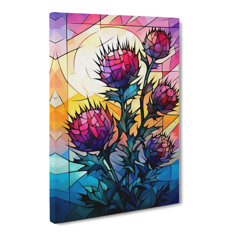 Thistle Cubism No.2 - Print, 76cm H x 50cm W x 3cm D