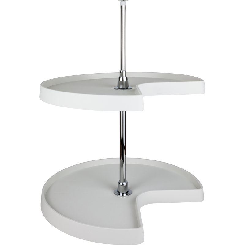 32" Diameter Kidney Plastic Lazy Susan Set with Chrome Hubs, 24" H x 24" W x 24" D