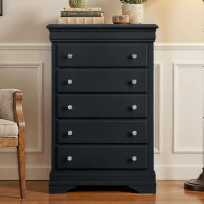Barvelle Modern 30.9" Solid Wood 5 Drawer Chest by House of Hampton
