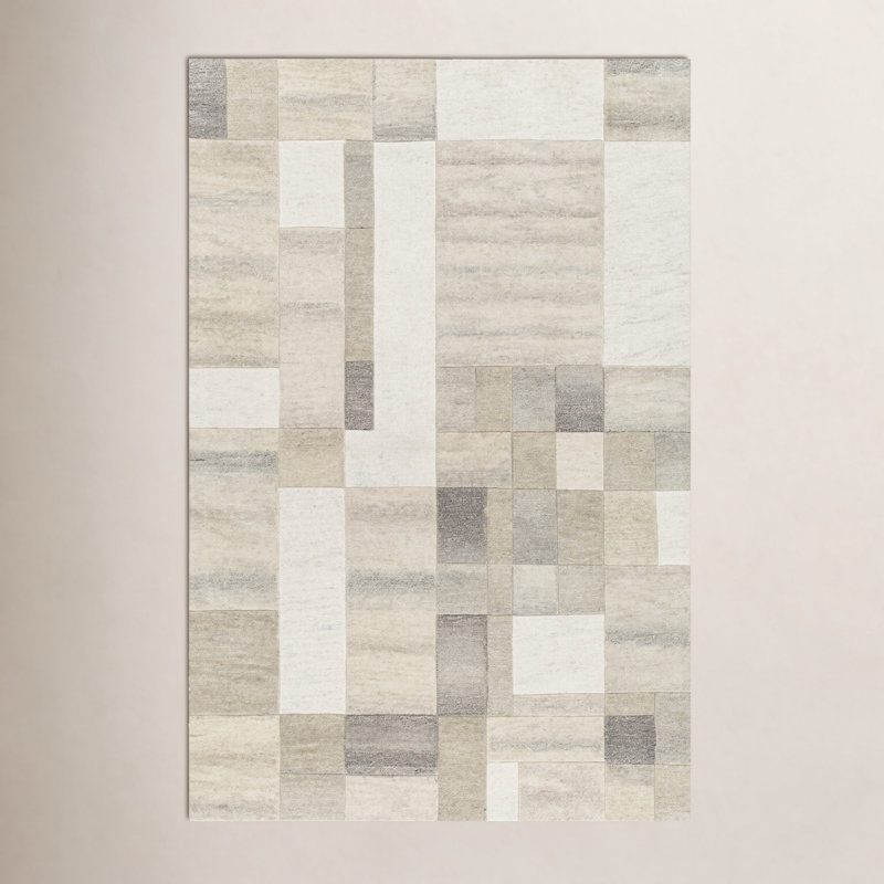 Castielle Hand Tufted Wool Abstract Rug, Rectangle 2' x 3'