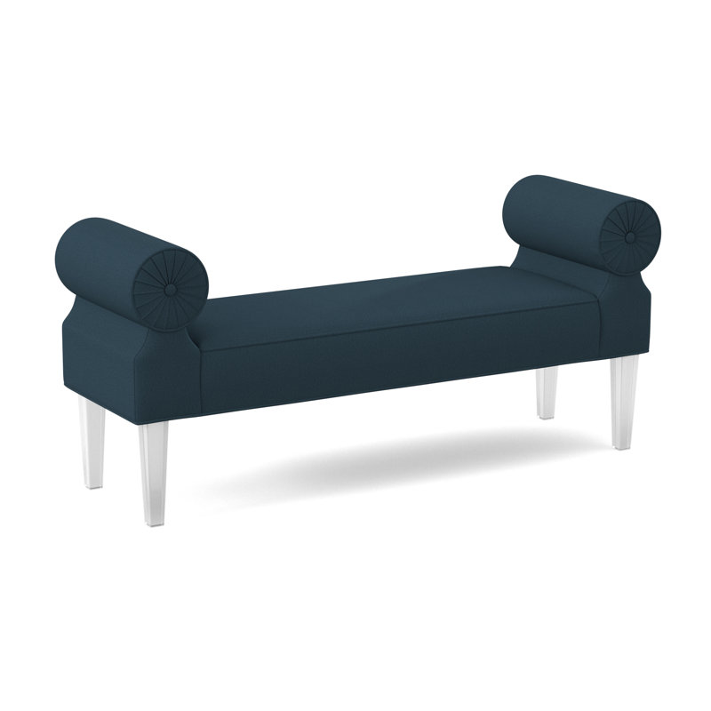Ava Upholstered Bench, Margaret Lagoon Polyester Blend