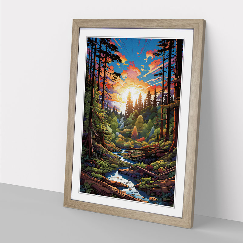 Single Picture Frame Print on Wood, Oak Framed, 64cm H x 46cm W