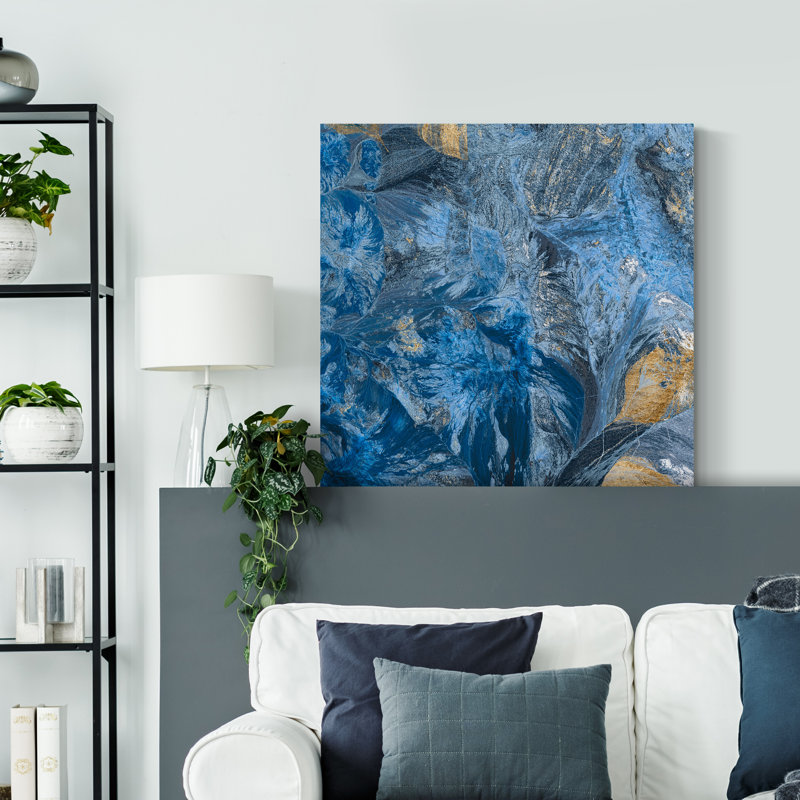 «Gilded Indigo III», reproduction sur toile tendue, H 40 po x l 40 po x P 1 po