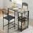 Bar Browndining Table Set For 2 With Storage Shelf And Wine Rack – Space-Saving Counter Height Table With Footrest And 2 Easy-To-Assemble Pu Leather Chairs In Brown-990994241