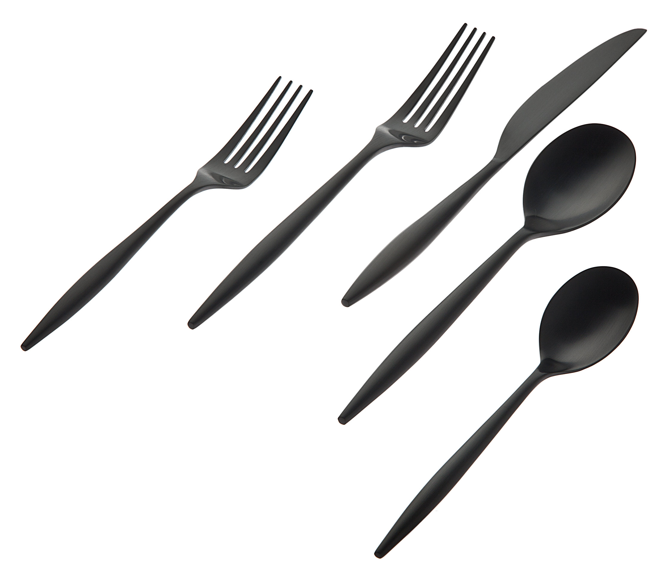 Stainless Steel Flatware Set in Matte Black