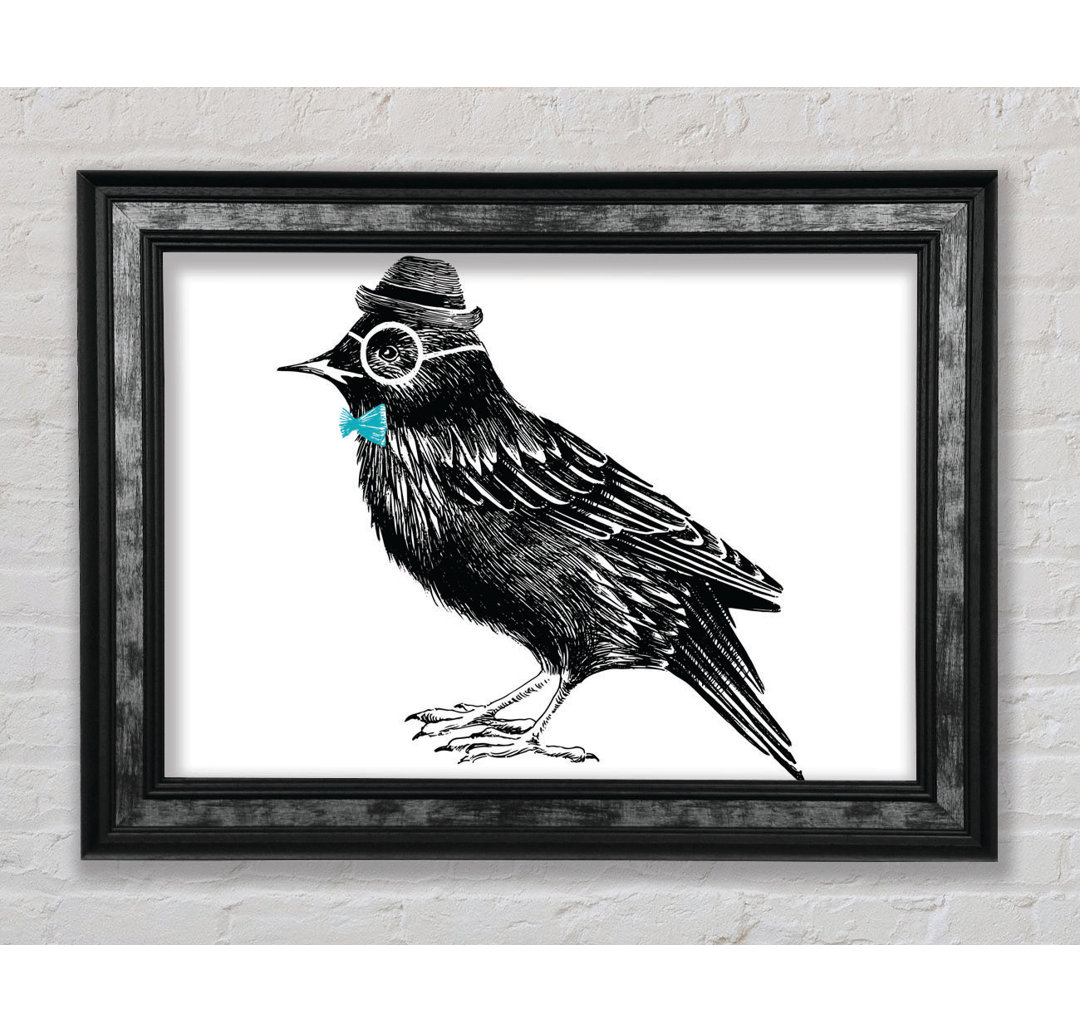 Hipster Crow - Einzelner Bilderrahmen Kunstdrucke