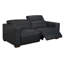 Canapé inclinable Petronio avec pieds brun Barista et cuir bleu-122002601-122002603