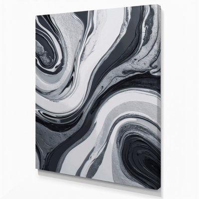 Abstrait art fluide sur toile gris 87