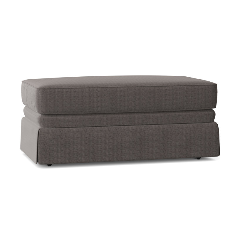 Atterbury Upholstered Ottoman, Zuma Charcoal Textured Linen
