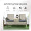 Callihan 137cm Long Slat Seat with Cushions-399546855
