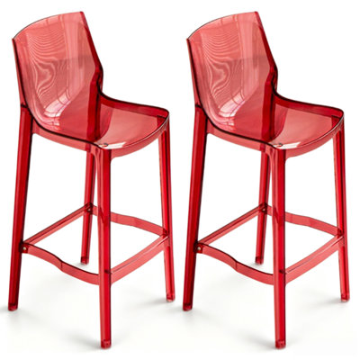 Red Solid back side Chair(Set of 2)