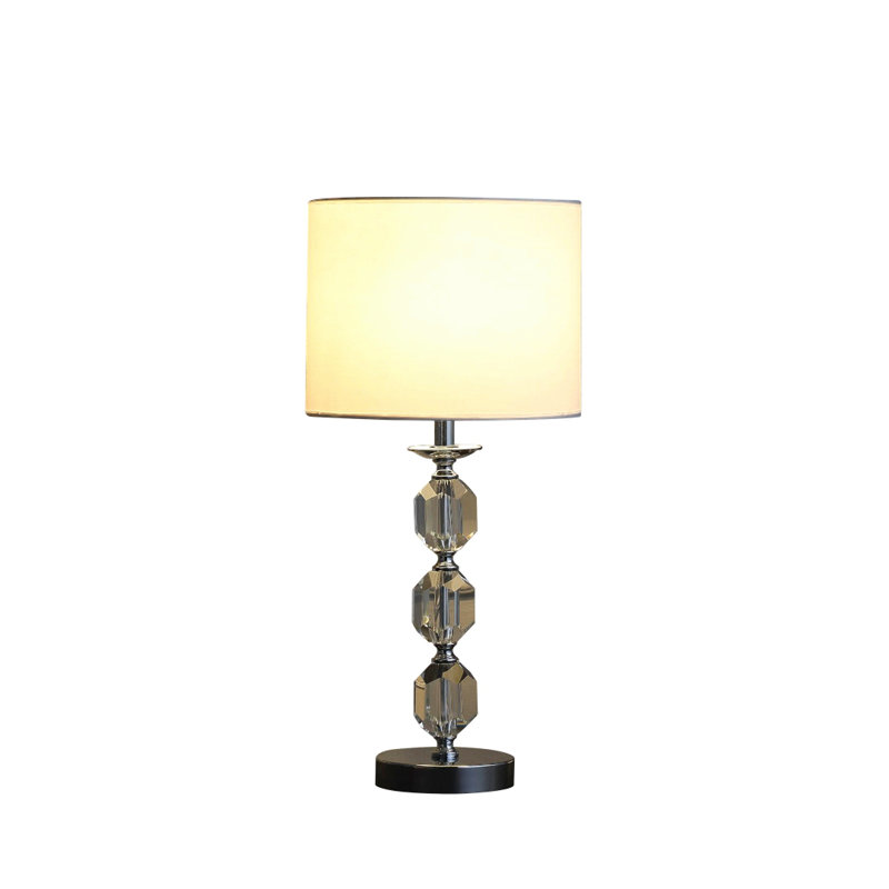 21" In Tilli Hexagonal Prism Crystal Orb Table Lamp