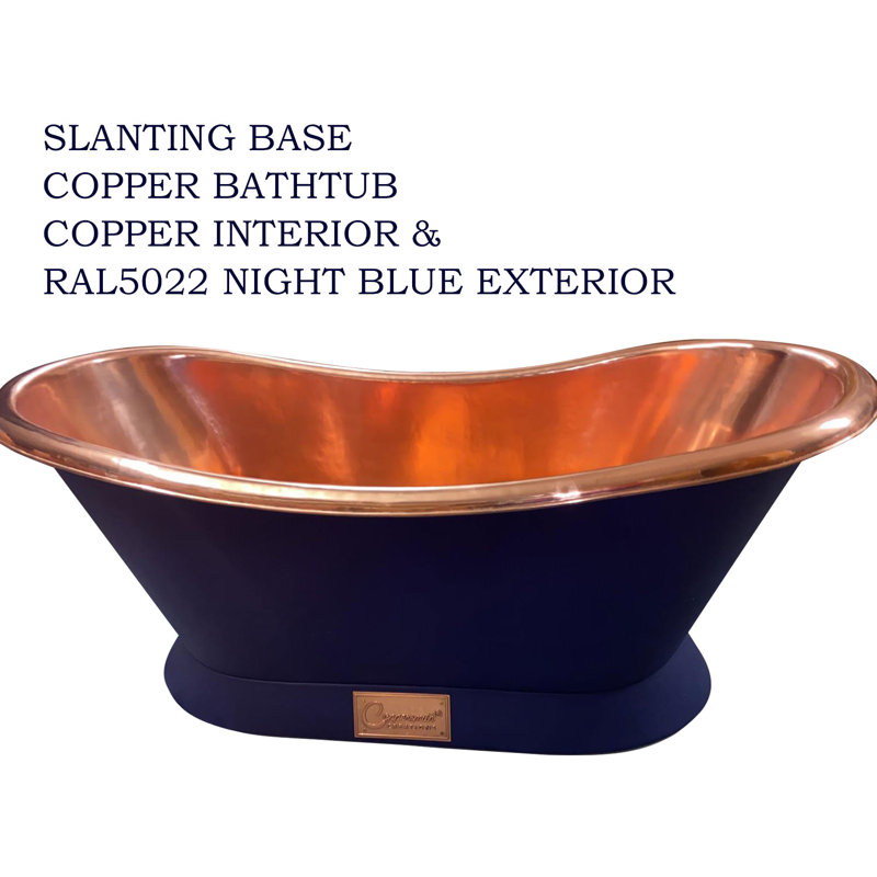 1680mm x 725mm Soaking Copper Bathtub, Copper