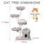 4-Layer Cat Tree Tower with Cat Bed & Cat Condo, Flower Cat Tree with Scratching Post, Removable and Washable Covers-139705516