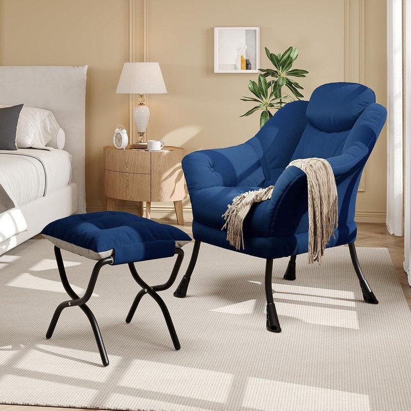 Upholstered Armchair, Blue