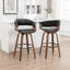 Tabourets pivotants Mid-Century rembourrés en similicuir Devlin-347477722-347477720