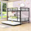 Lit superposé moderne double au-dessus de double avec lit gigogne simple-336609141