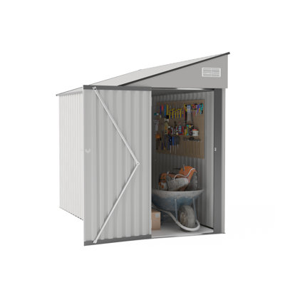 Campcraft Optional Two-Color Storage Shed, Single Hinge Door With Sloping Roof, Solid Structural Design, Good Ventilation, Surface With Protective Film, And Suitable For Various Scenarios
