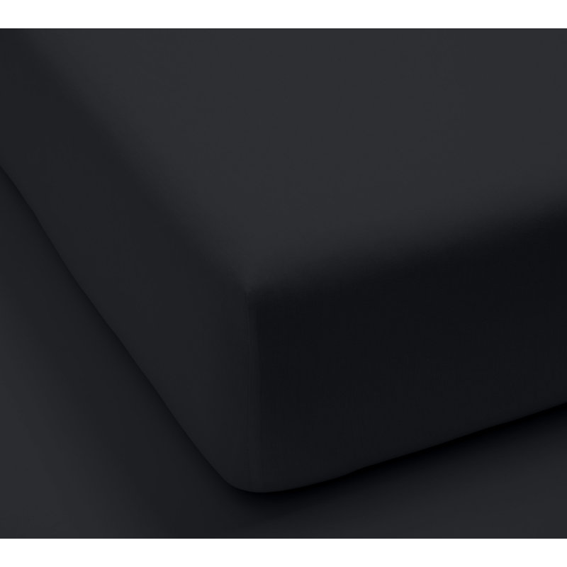 100% Cotton Machine Woven Sheet Set, Black, Twin XL Sheet Set + Fitted Sheet + 1 Pillowcase