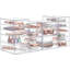 Ensemble de 4 organisateurs de maquillage transparents en acrylique empilable 4 tiroirs