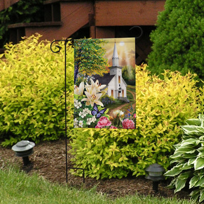 Spring Church Religious Garden Flag