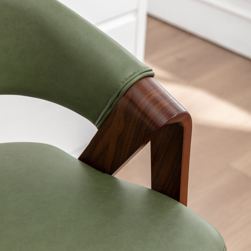 Tabouret de comptoir pivotant en similicuir Providence, Vert