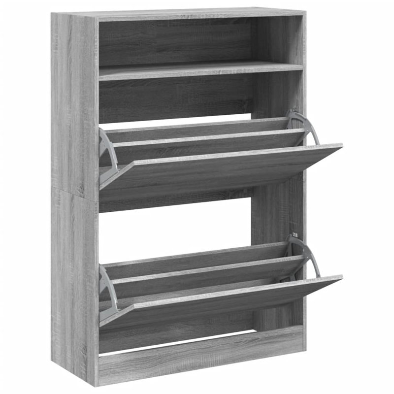 12 Pair Shoe Storage Cabinet, Grey Sonoma