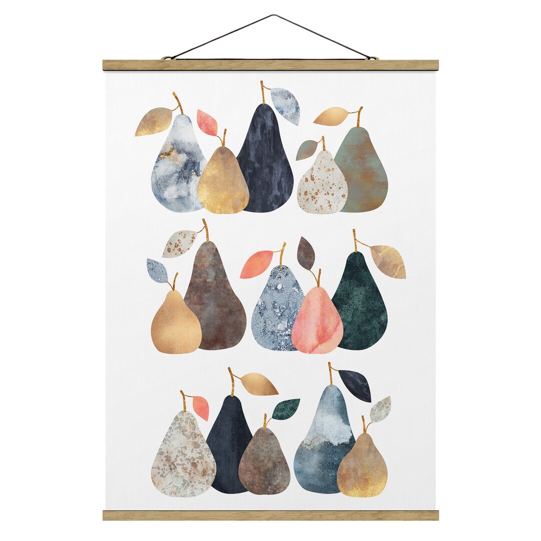 Stoffbild Collage Golden Pears von Elisabeth Fredriksson