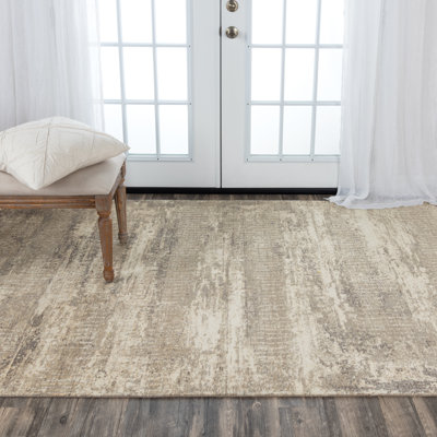Tapis abstrait en laine brun