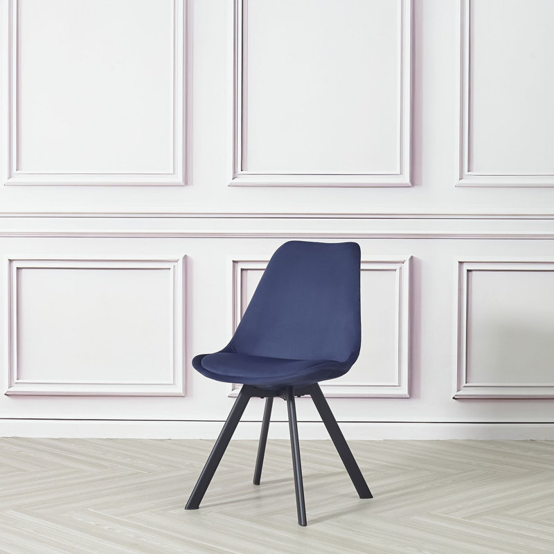 4 Rivas Velvet Upholstered Dining Chairs, Blue, 1
