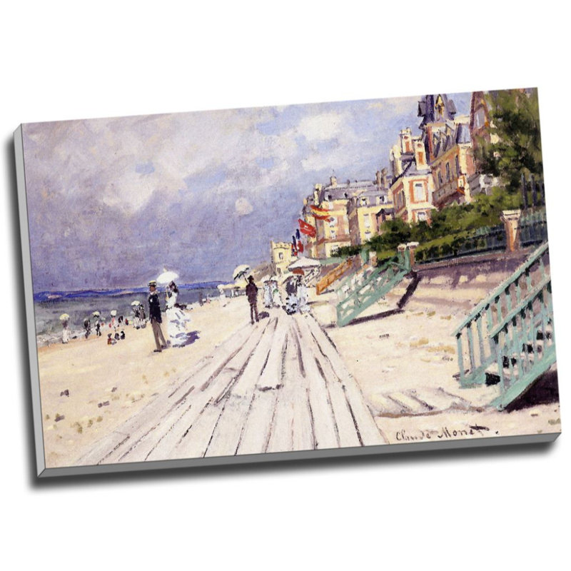 Beach At Trouville by Claude Monet - Wrapped Canvas Art Prints