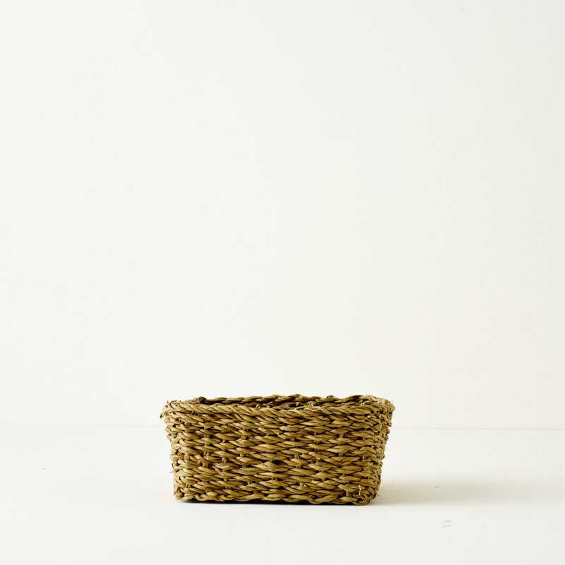 Panier carré tissé en ruppie naturelle Kiara