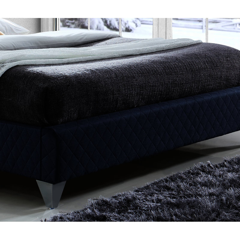 Bryanna Upholstered Bed, Blue, Double (4'6)