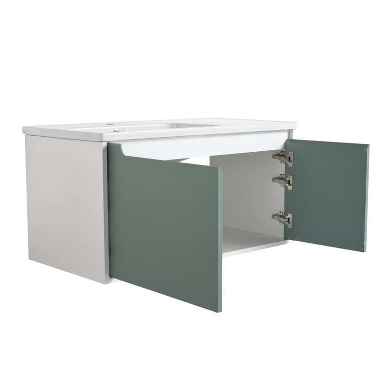 39.6'' Wall Mounted Single Bathroom Vanity Base Only