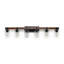 Applique murale de salle de bain 42 po à 6 lumières de style rustique 42 po avec abat-jour en verre et accent de bois, luminaire de maison de campagne moderne (sans ampoules)-1539386976-1539386979