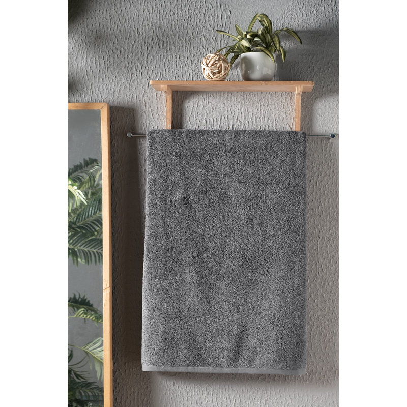 Drap de bain en coton, Gris foncé