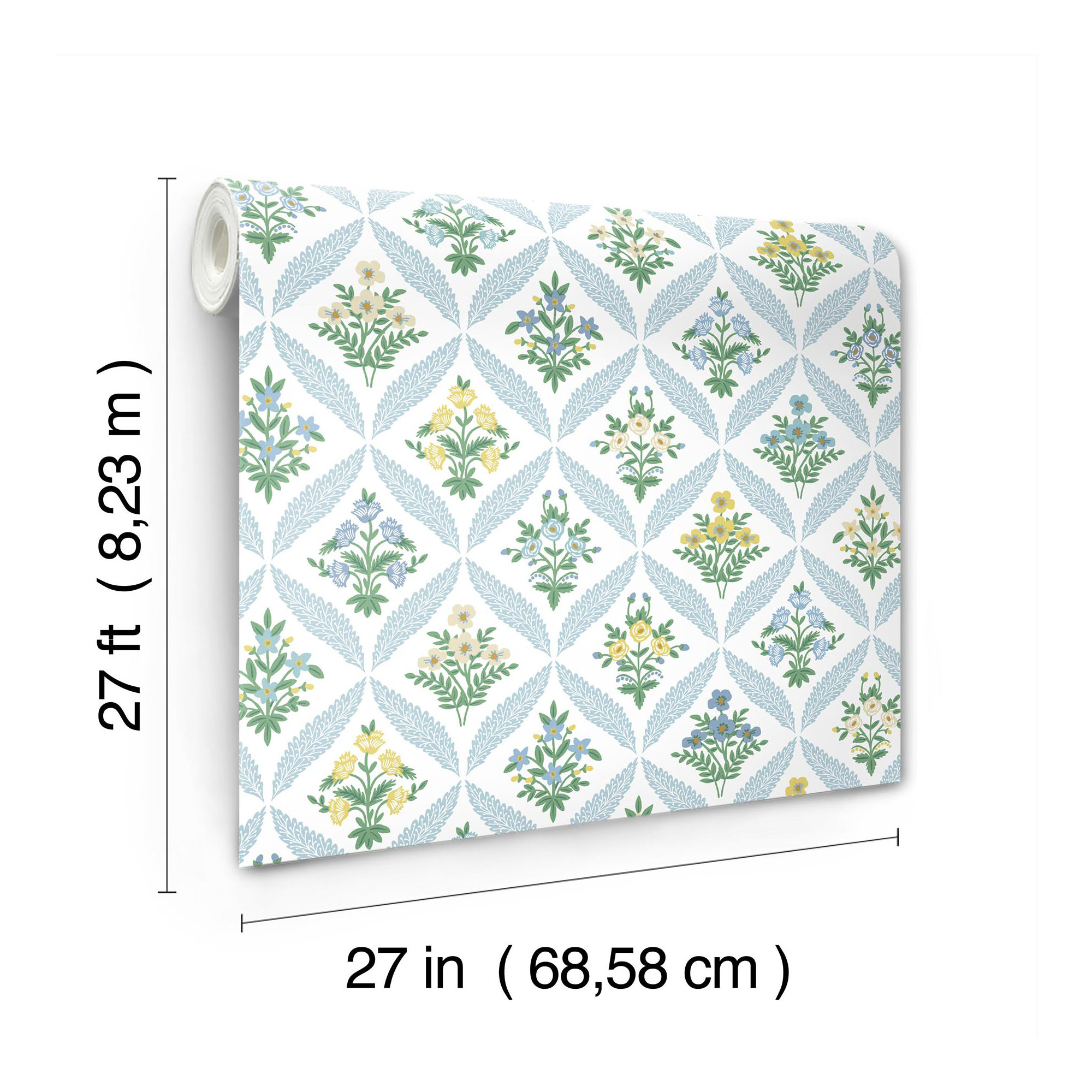 Estee Garden Wallpaper, Blue