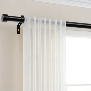 Lachina Arnel 1 Inch Window Curtain Rod with Aluminium Finials, Single Curtain Rods for Windows
