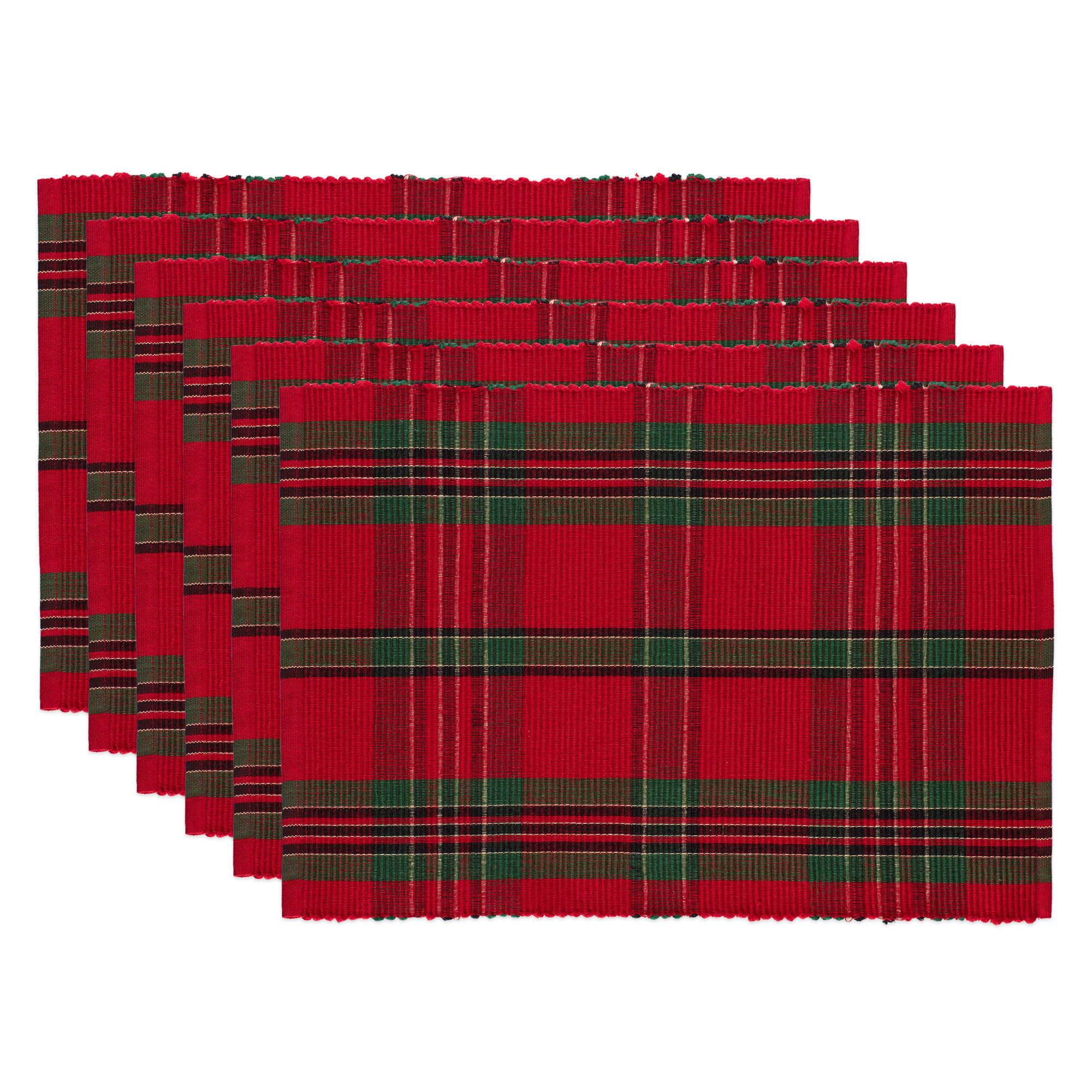 The Holiday Aisle® Valliere Holiday Plaid 6 Piece Cotton Placemat Set & Reviews | Wayfair
